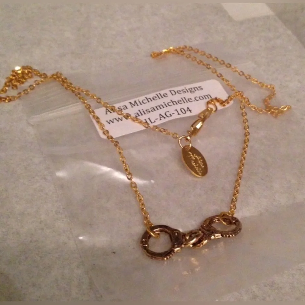 Alisa Michelle Handcuffs Necklace “Ball & Chain” - Picture 1 of 2